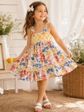 🌼 Girls Floral Gingham Dress | Size 8 | NWT 🌼